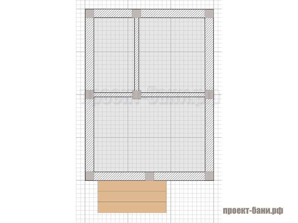 Одноэтажная баня 3 на 4 | 3x4