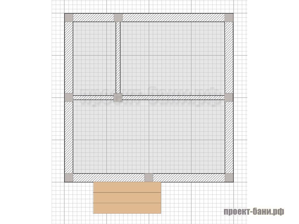 Одноэтажная баня 4 на 4 | 4x4
